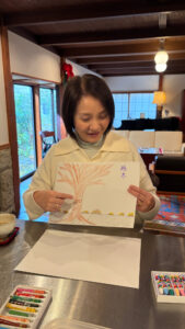楽しかった〜12/20 私の木を描きましょう (1日3時間クリスマスケーキとお茶のコー ス)  