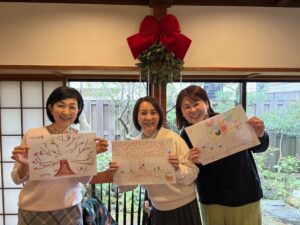 楽しかった〜12/20 私の木を描きましょう (1日3時間クリスマスケーキとお茶のコー ス)  